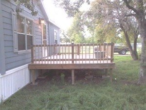 decking and steps with handrail mobile home foundation